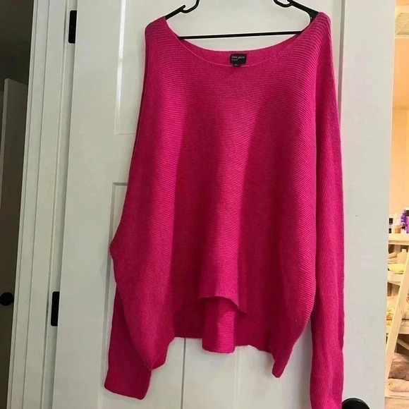 Free Press Scoop Neck Bat Wing Sleeve Pink Sweater Women’s Size XXL - Picture 2 of 7